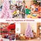 Costway 7.5FT Pre-Lit Snow Flocked Pink Christmas Tree 1100 Tips w/ 450 Lights & 8 Modes